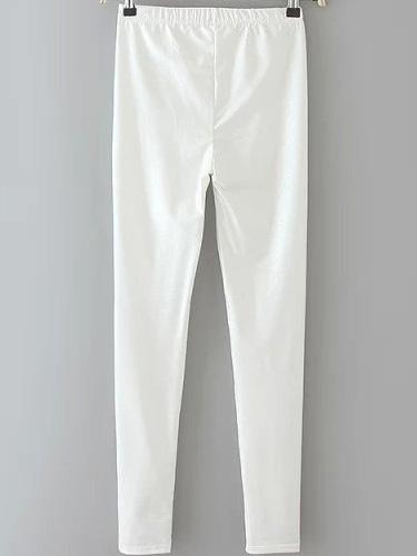 Romwe Skinny Elastic White Legging