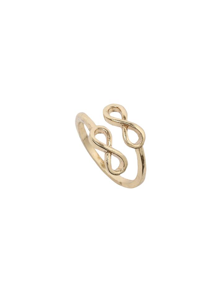 Romwe Gold Dual Eight Ring