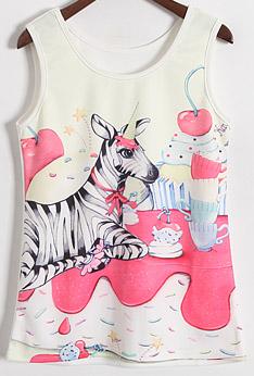Romwe Unicorn Print Tank Top