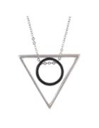 Romwe Triangle Pendant Long Necklace