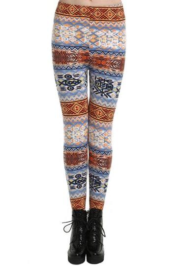 Romwe Geometric Pattern Print Tribal Leggings