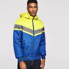 Romwe Men Colorblock Hooded Puffer Coat