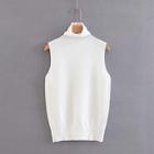 Romwe Solid Turtleneck Sleeveless Jumper