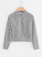Romwe Single Breasted Striped Shirt