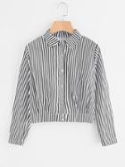Romwe Single Breasted Striped Shirt