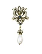 Romwe Vintage Plating Flower Pearl Brooch