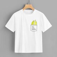 Romwe Banana And Letter Print Tee