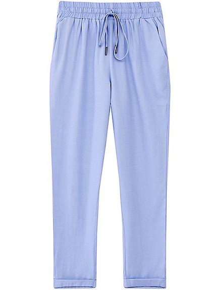 Romwe High Waist Drawstring Blue Pant
