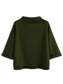 Romwe Crew Neck Cuffed T-shirt