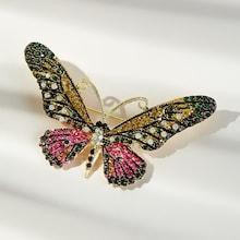 Romwe Rhinestone Decor Butterfly Shaped Brooch 1pc