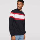 Romwe Men Color-block Rib-knit Trim Pullover