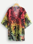 Romwe Depp V Neckline Split Top