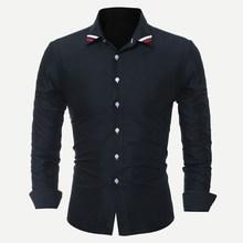 Romwe Men Cut And Sew Panel Collar Button Cuff Shirt