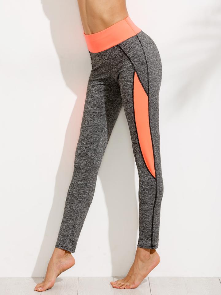 Romwe Grey Color Block Sport Pant