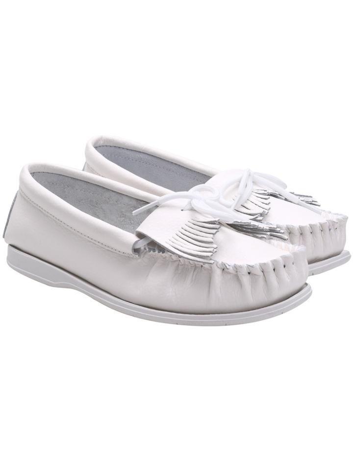 Romwe White Tassel Bow Pu Flats