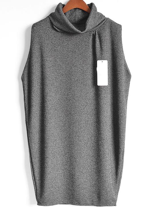 Romwe Turtleneck Loose Grey Vest