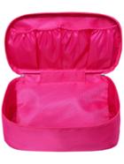 Romwe Hot Pink Zipper Multifunctional Wash Bag