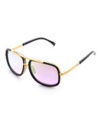 Romwe Contrast Top Bar Flash Lens Sunglasses