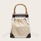 Romwe Clear Satchel Bag With Inner Pouch