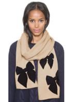 Romwe Bow Embellished Knit Brown Scarf