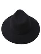 Romwe Black Simple Fedora Hat