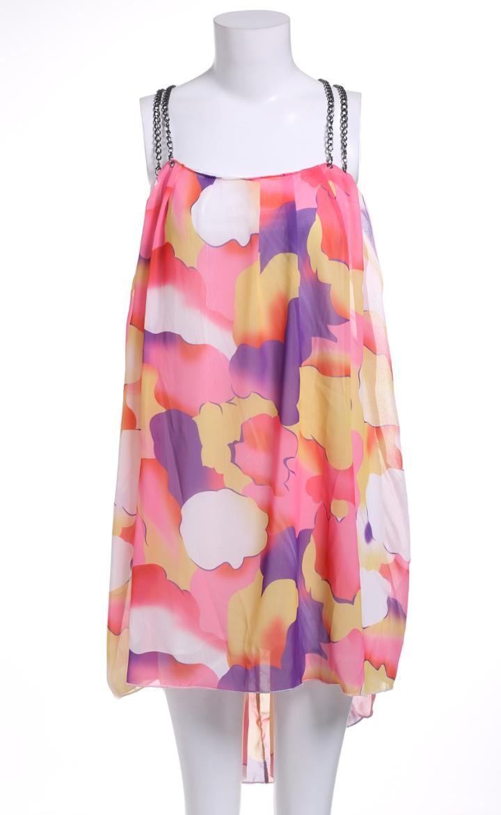 Romwe Crisscross-back Florals High Low Dress