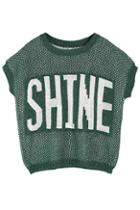 Romwe Shine Print Green Jumper