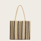 Romwe Plaited Tote Bag With Double Handle