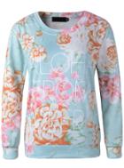 Romwe Letters Floral Print Boyfriend Sweatshirt