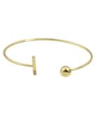 Romwe Gold Simple Thin Cuff Bracelets