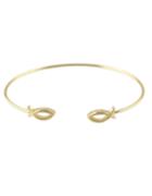 Romwe Gold Thin Cuff Bracelet