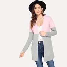 Romwe Two Tone Spliced Cardigan