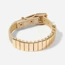 Romwe Buckle Design Pu Bracelet