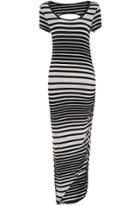 Romwe Scoop Neck Ombre Striped Asymmetrical Dress