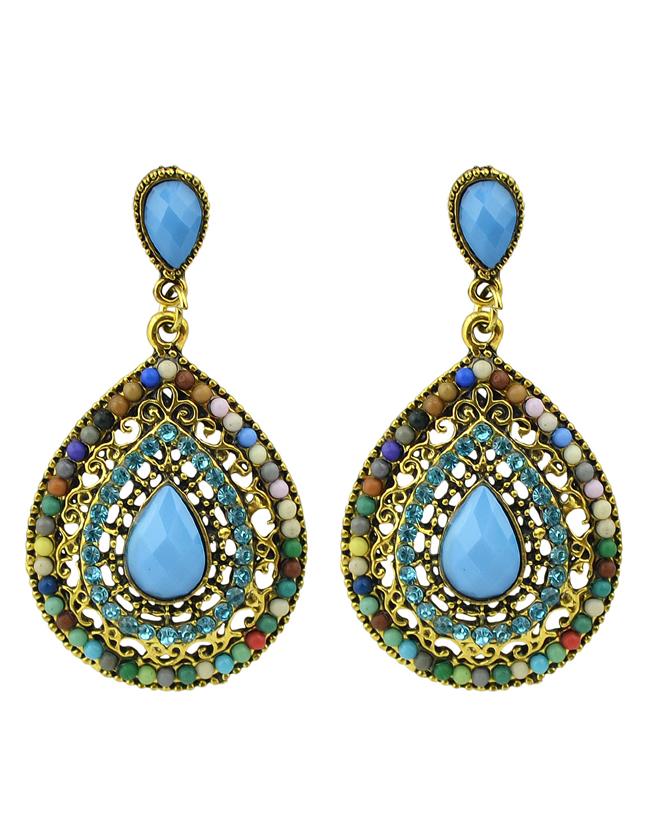 Romwe Beads Colorful Fashion Design Hanging Earrings
