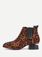 Romwe Leopard Chelsea Boots