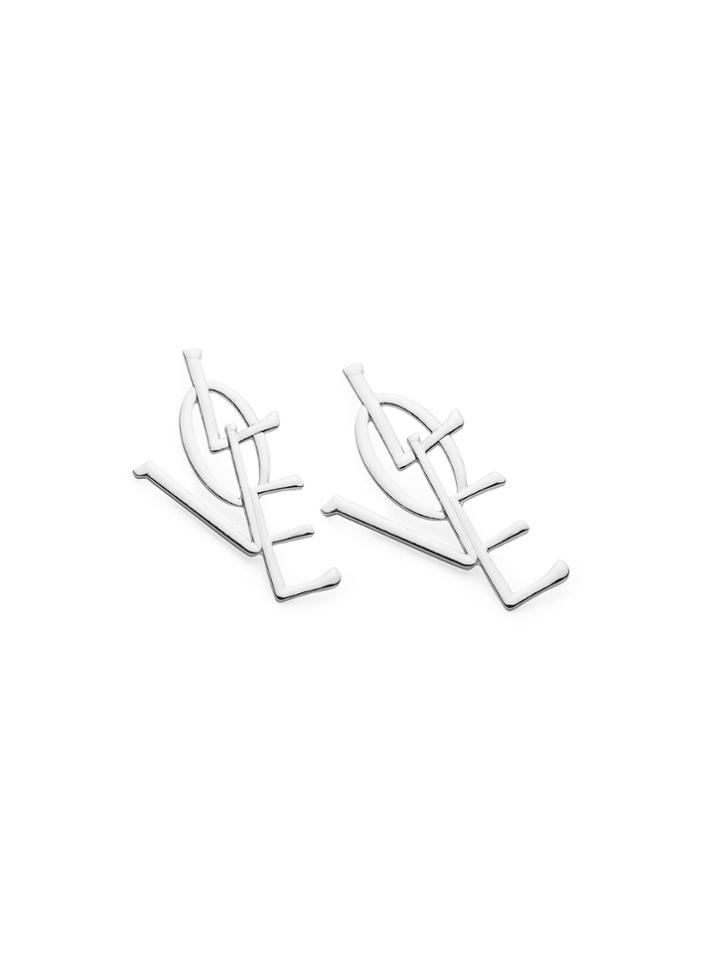 Romwe Letter Love Design Drop Earrings