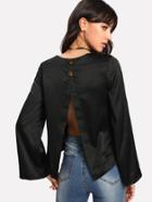 Romwe Split Back Blouse
