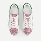 Romwe Sequin Decor Lace-up Trainers