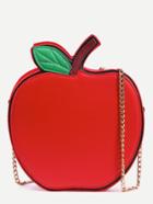 Romwe Red Apple Shaped Bag With Chain