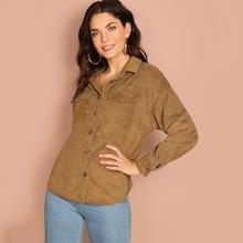 Romwe Pocket Patched Button Up Utility Jacket