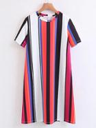 Romwe Vertical Striped Tunic Dress