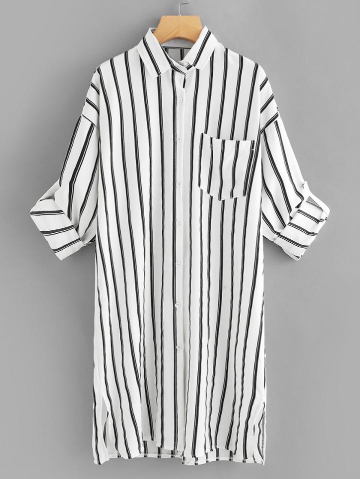 Romwe Vertical Striped Dress