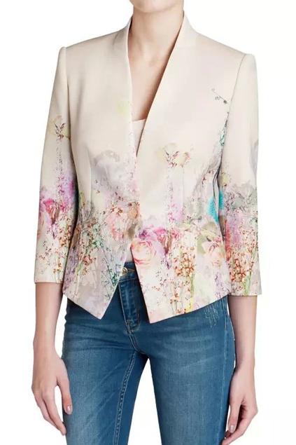 Romwe Floral Print Cropped Suits