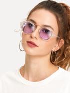 Romwe Double Frame Tinted Lens Sunglasses