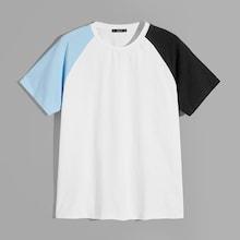 Romwe Guys Colorblock Raglan Sleeve Top