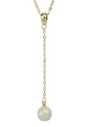 Romwe Latest Design Gold Plated Women Chain Hanging Fake Pearl Long Necklace