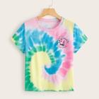 Romwe Tie Dye Coconut Trees Print Tee