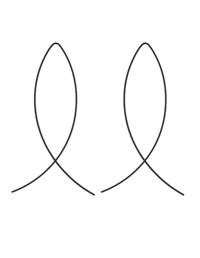 Romwe Black Plated Stick Earrings