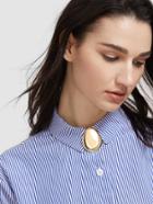 Romwe Gold Plated Geometric Statement Brooch